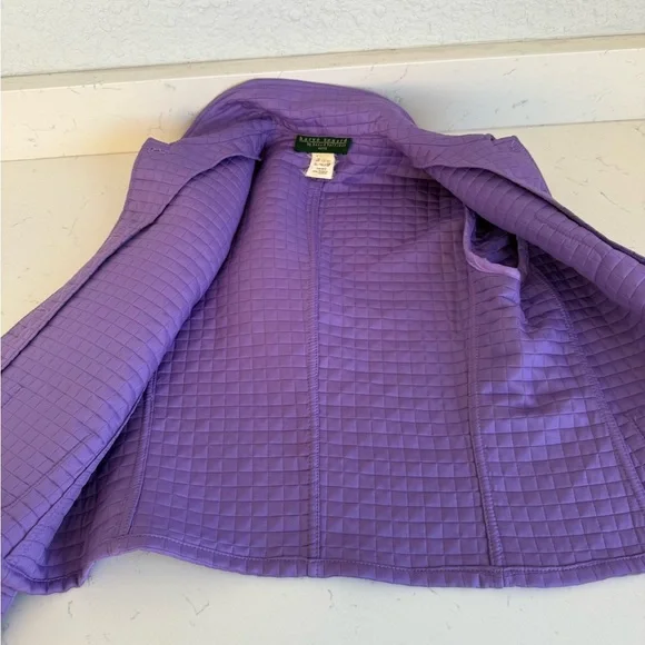 Harvé Benard by Bernard Holtzman Purple Quilted Jacket Petite 6P Vintage - Picture 3 of 6